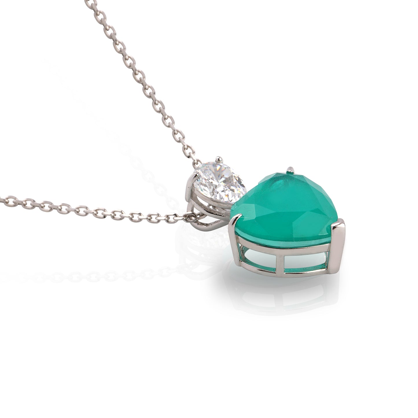 SMALL PARAIBA HEART SOLITAIRE NECKLACE