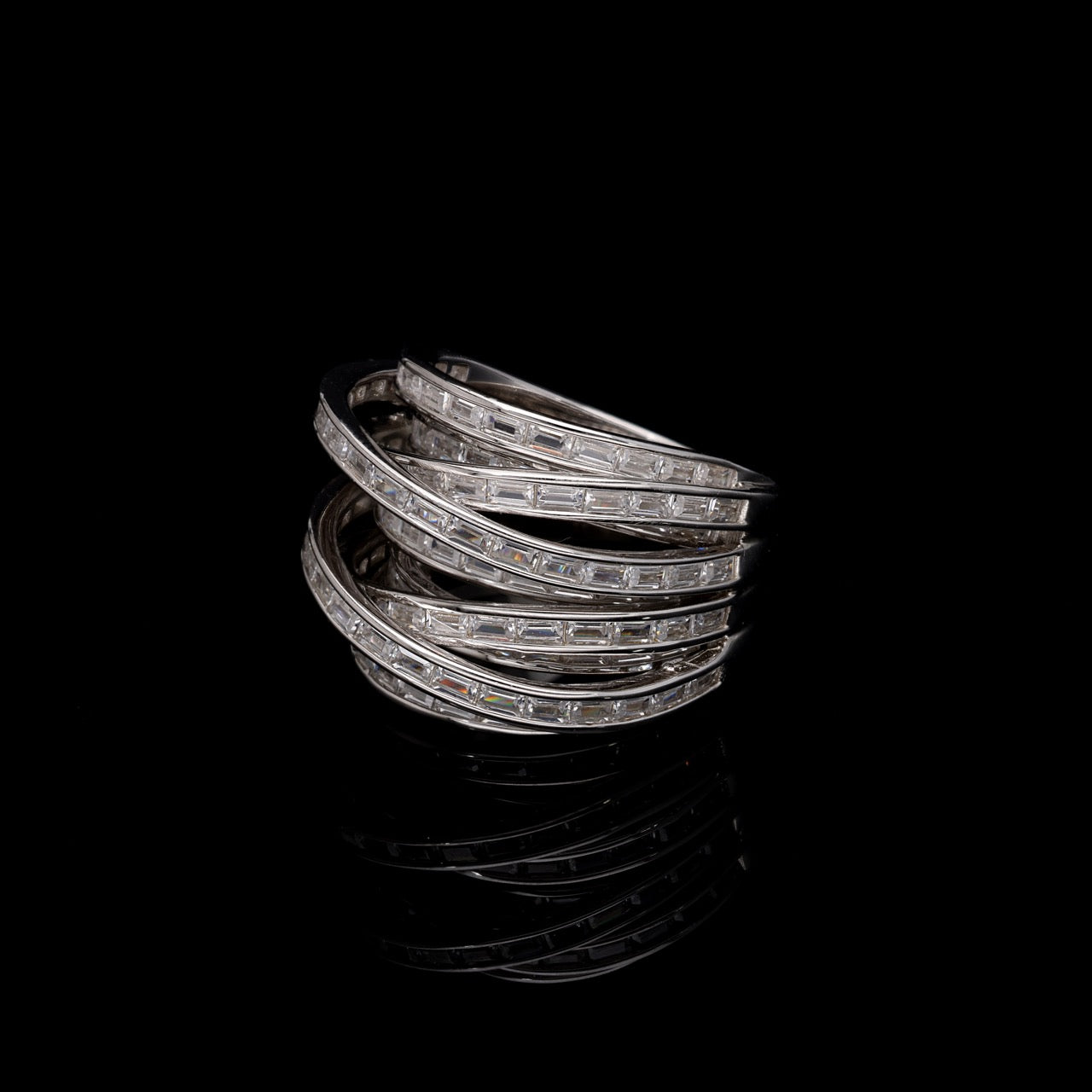 MULTI ROW BAGUETTES RING