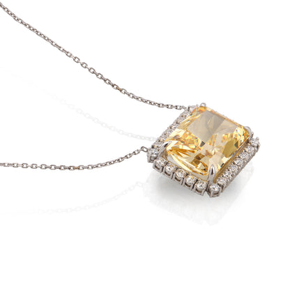 GOLD RECTANGULAR COLOR NECKLACE