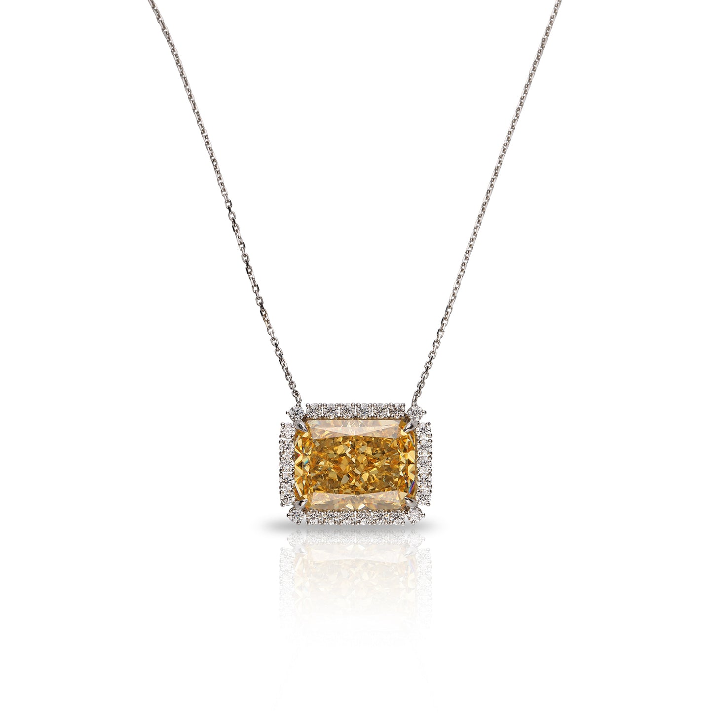 GOLD RECTANGULAR COLOR NECKLACE