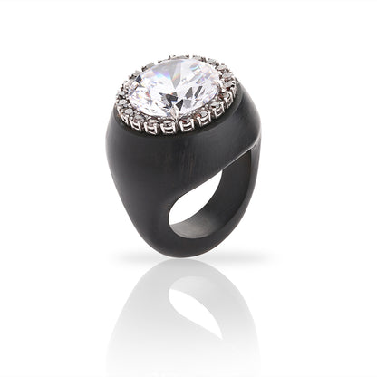 HANDCRAFTED EBONY DIAMOND RING