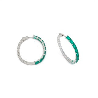 BICOLOR PARAIBA HOOP EARRINGS