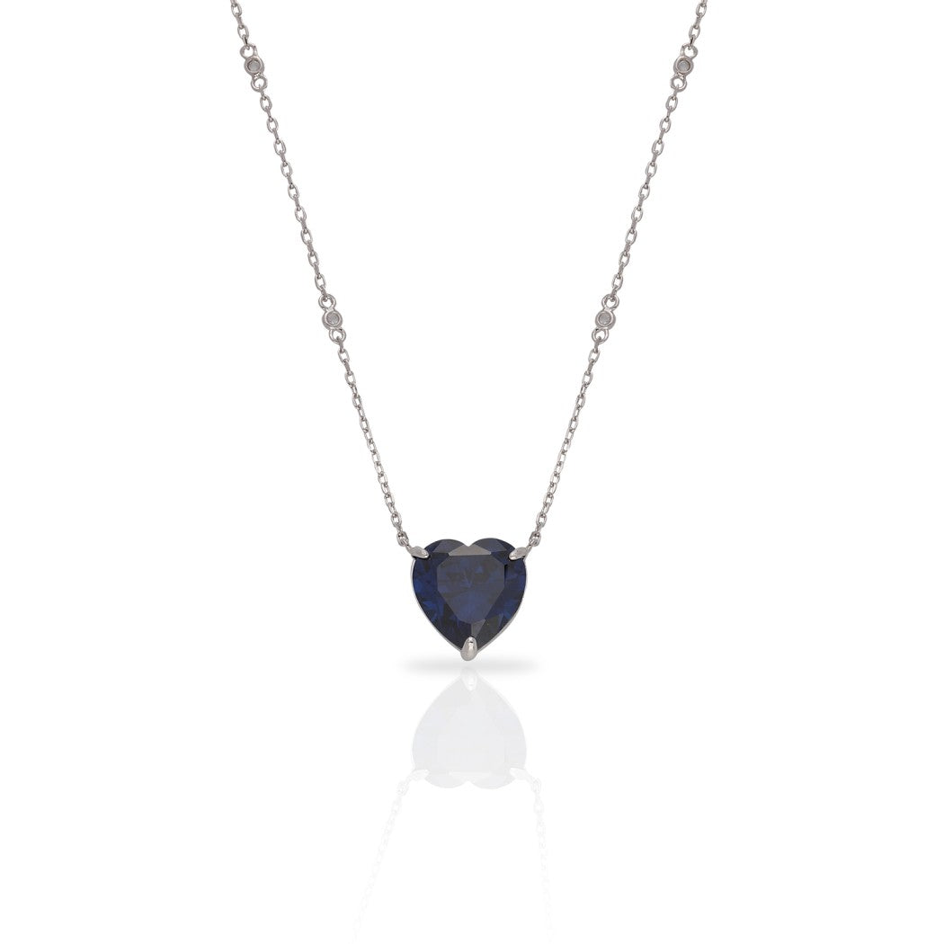 COLOR HEART SOLITAIRE CHAIN NECKLACE