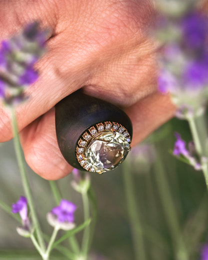 HANDCRAFTED EBONY DIAMOND RING