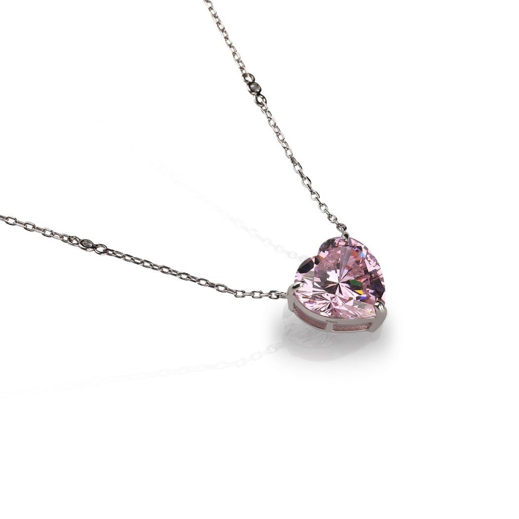 COLOR HEART SOLITAIRE CHAIN NECKLACE