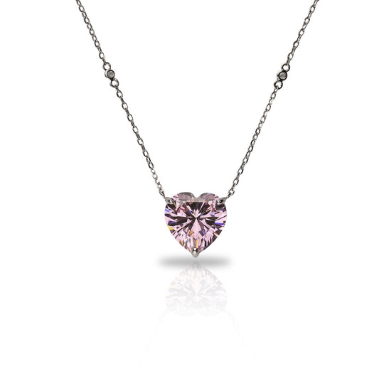 COLOR HEART SOLITAIRE CHAIN NECKLACE