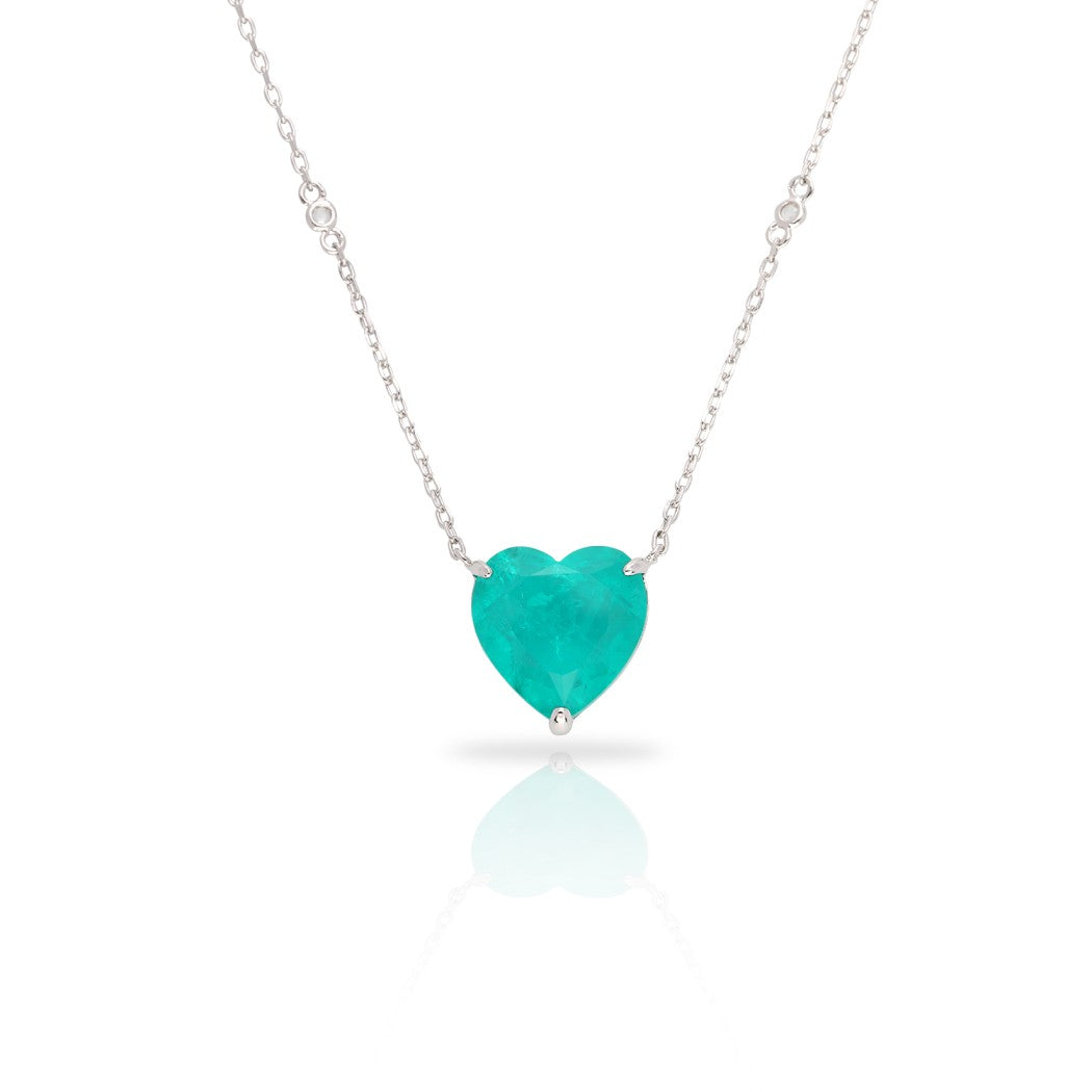 COLOR HEART SOLITAIRE CHAIN NECKLACE