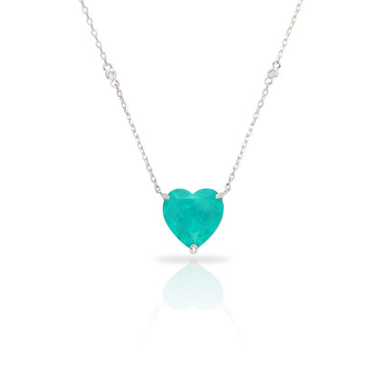 COLOR HEART SOLITAIRE CHAIN NECKLACE