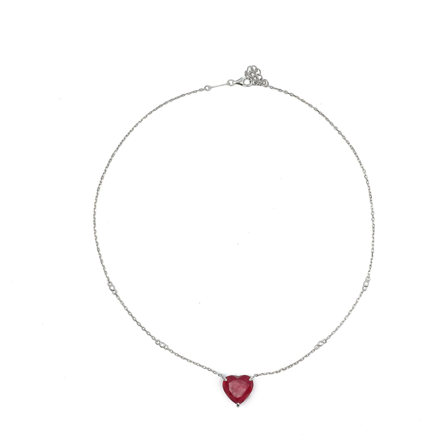 COLOR HEART SOLITAIRE CHAIN NECKLACE