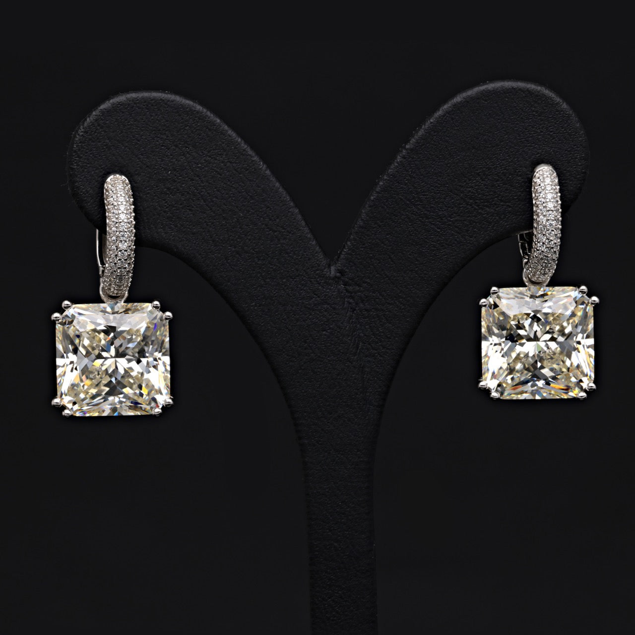 SQUARE SOLITAIRE EARRINGS