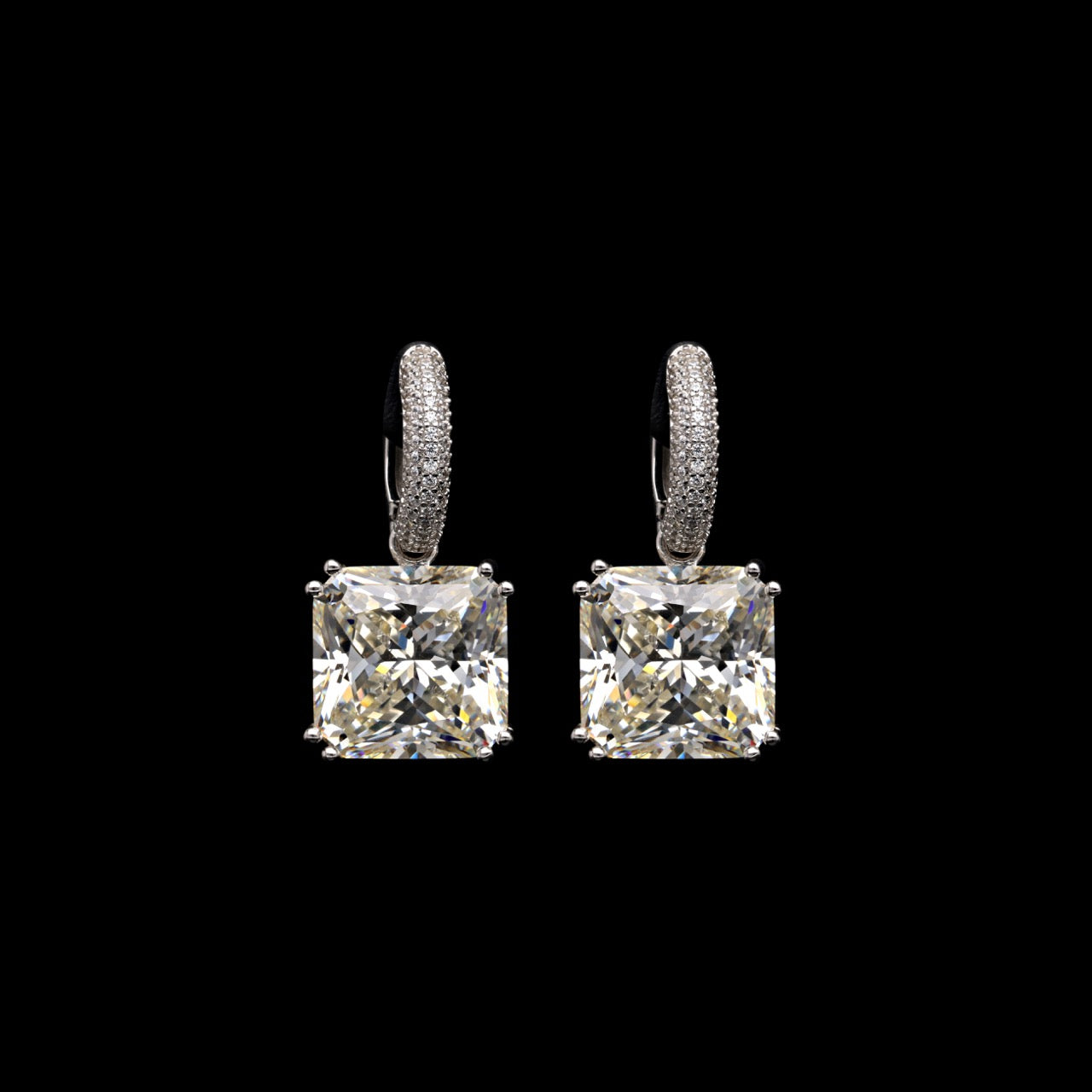 SQUARE SOLITAIRE EARRINGS