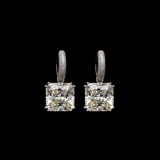 SQUARE SOLITAIRE EARRINGS