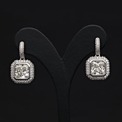 PAVESIDE CARRE DROP EARRINGS