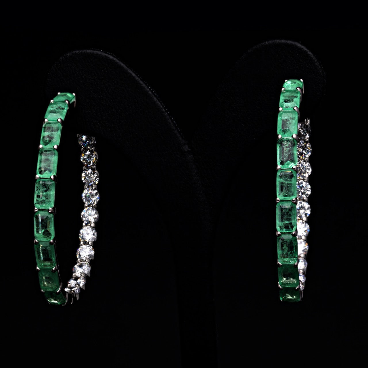 BICOLOR PARAIBA HOOP EARRINGS