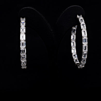 BIG SIZE BAGUETTES HOOP EARRINGS