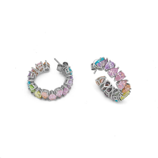 RAINBOW MINI HOOP EARRINGS