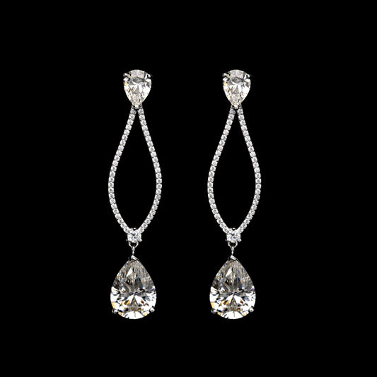 DANGLING SOLITAIRE DROP EARRINGS