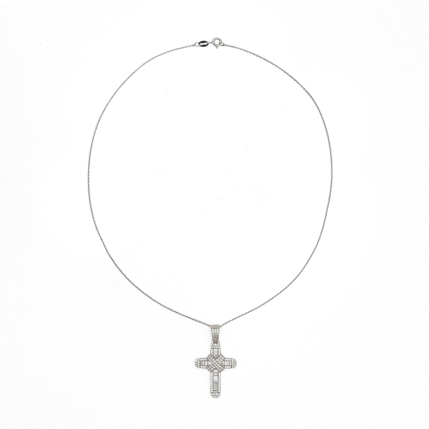 BAGUETTE CROSS CHAIN NECKLACE