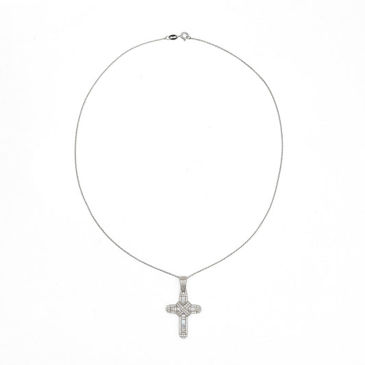 BAGUETTE CROSS CHAIN NECKLACE