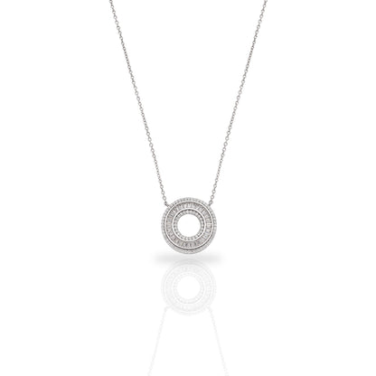 CIRCLE BAGUETTE CHAIN NECKLACE