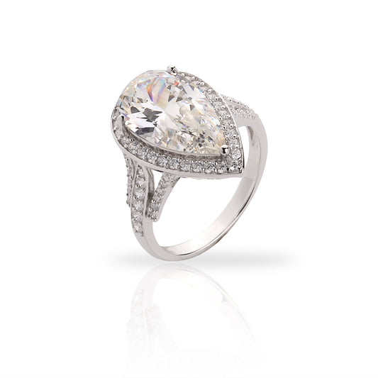 PAVE DROP SOLITAIRE RING